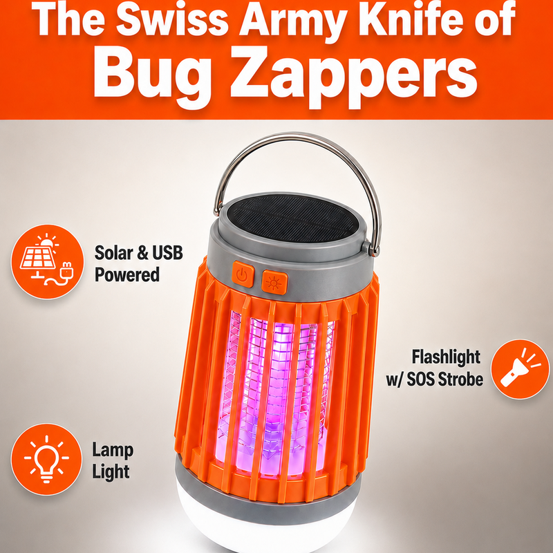The Smarter Mosquito Lamp — With Built-In Solar Panel, Flashlight & SOS Mode